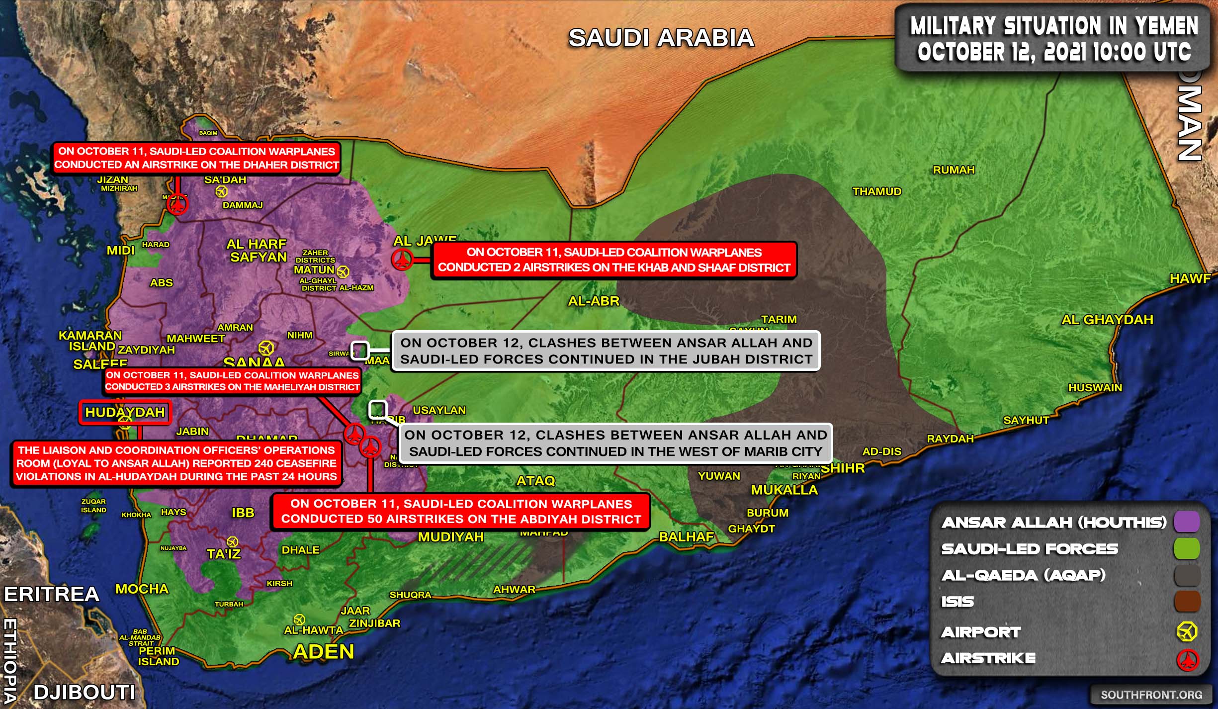 Military Situation In Yemen On October 12, 2021 (Map Update)