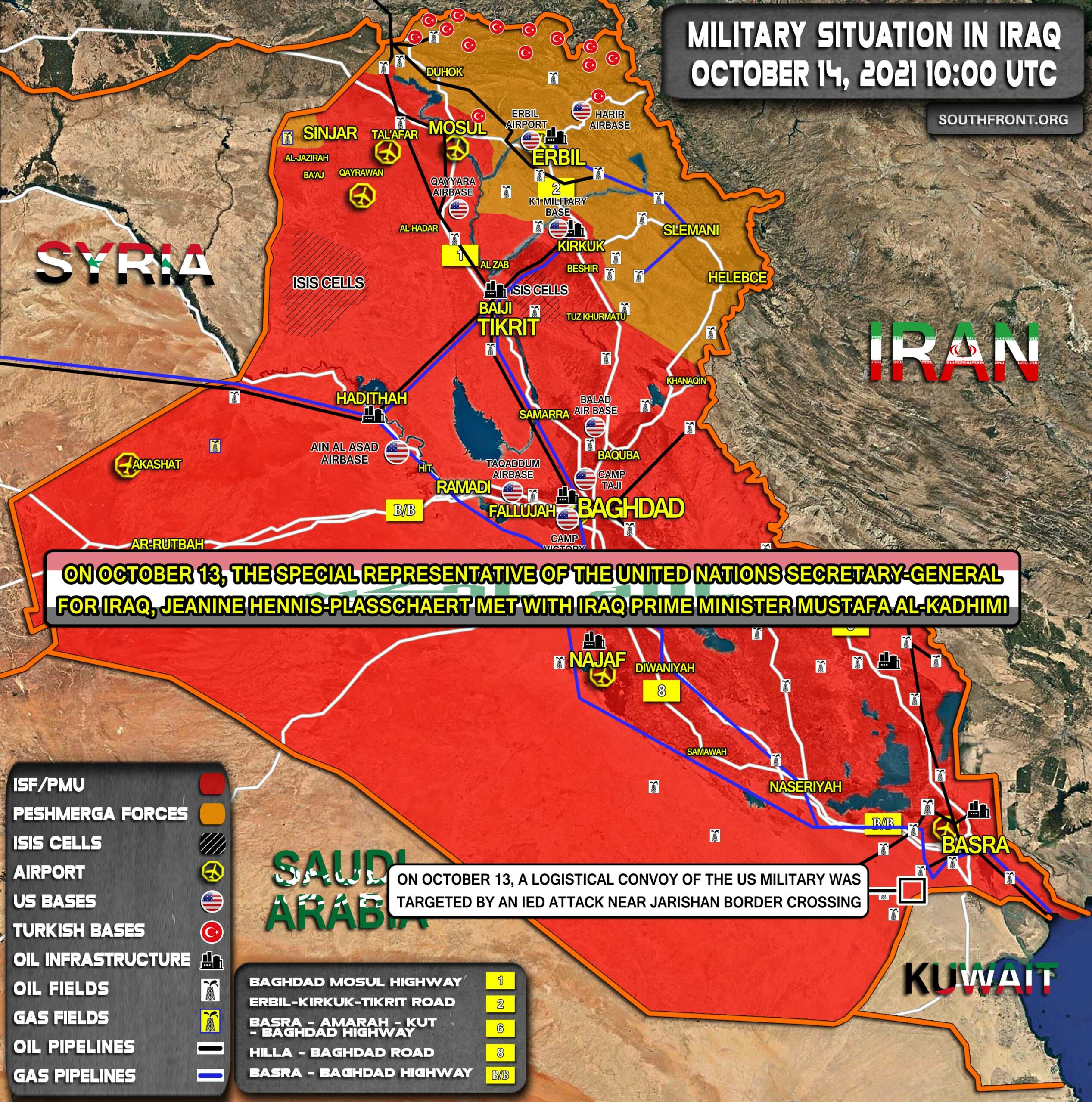 Military Situation In Iraq On October 14, 2021 (Map Update)
