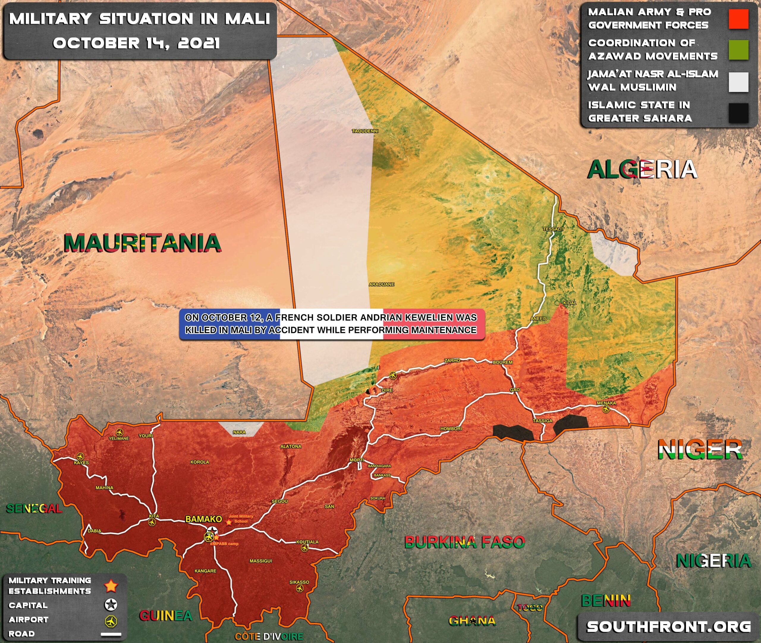 Military Situation In Mali On October 14, 2021 (Map Update)