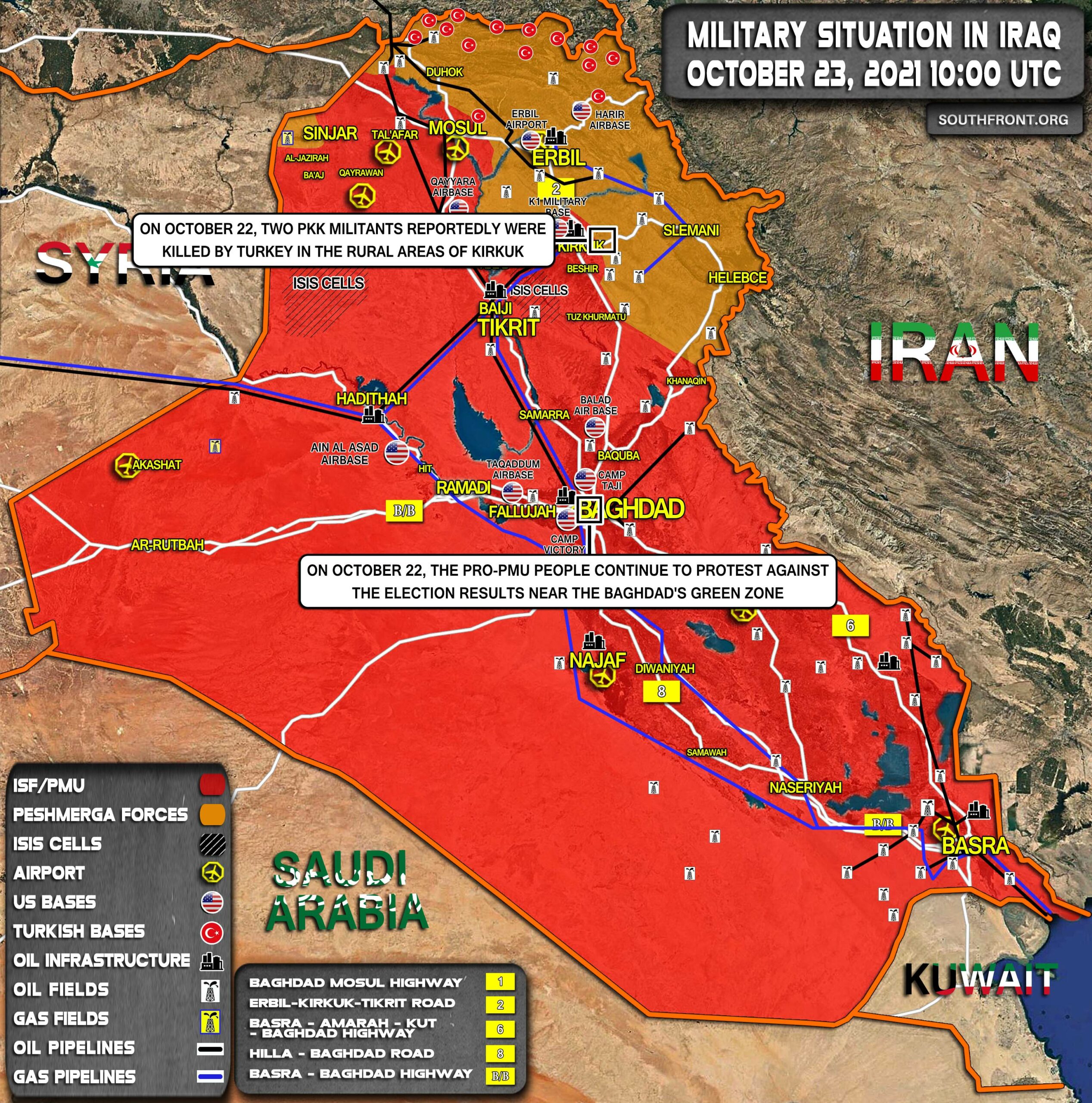 Military Situation In Iraq On October 23, 2021 (Map Update)