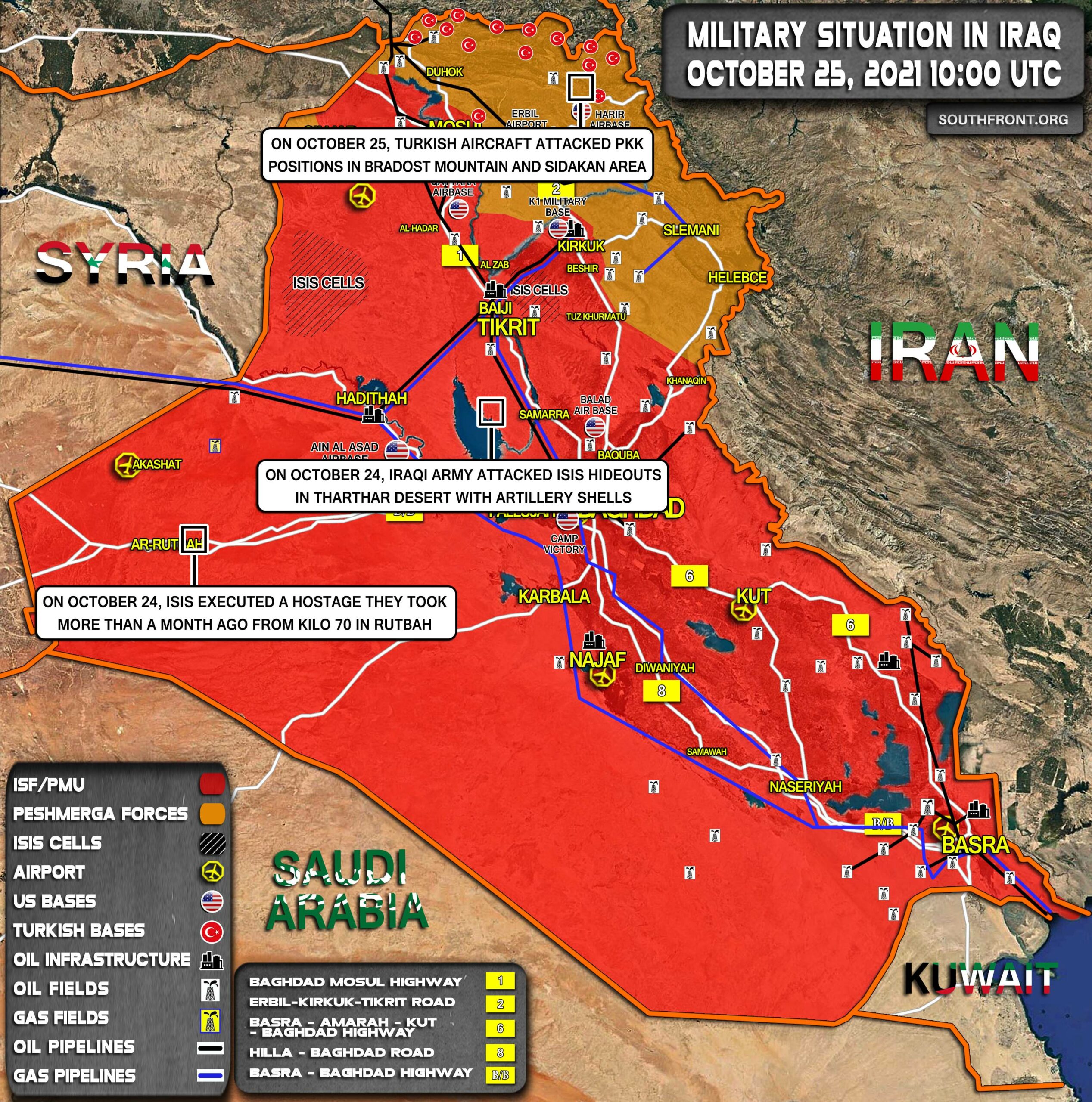 Military Situation In Iraq On October 25, 2021 (Map Update)