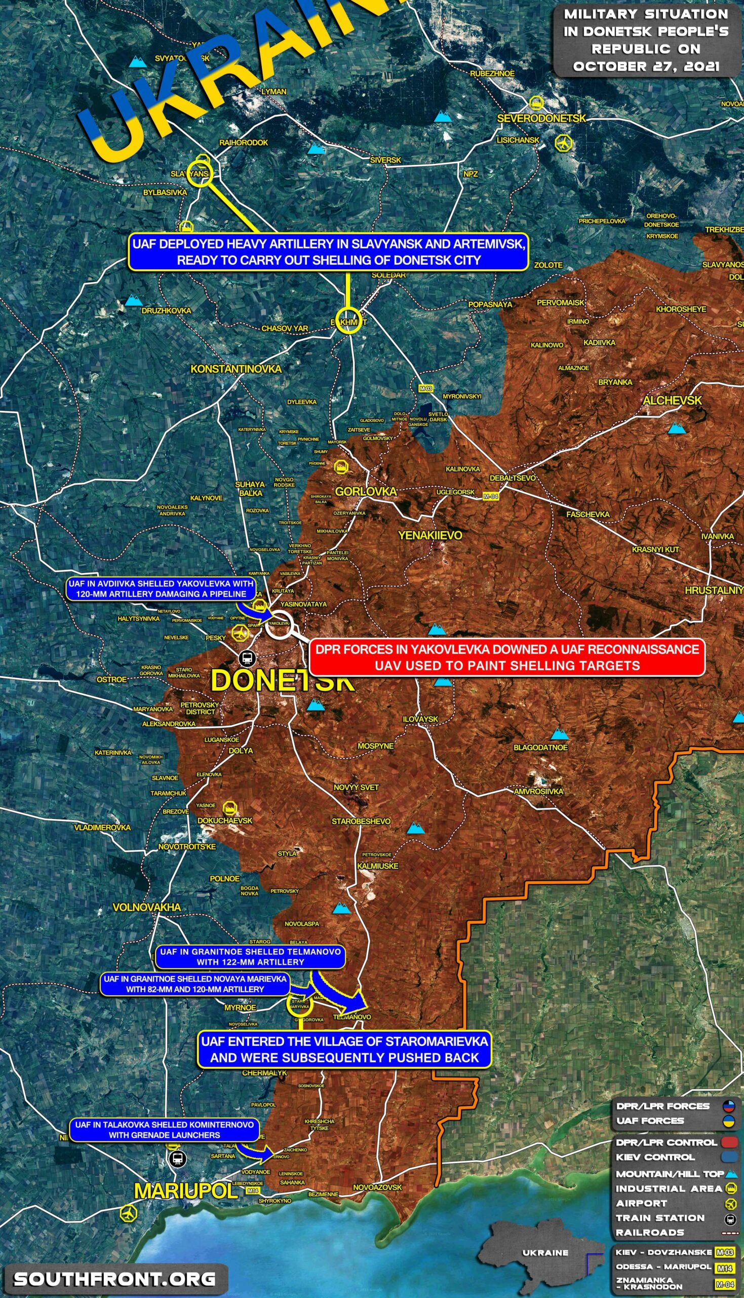 Military Situation In Donetsk People’s Republic On October 27, 2021 (Map Update)