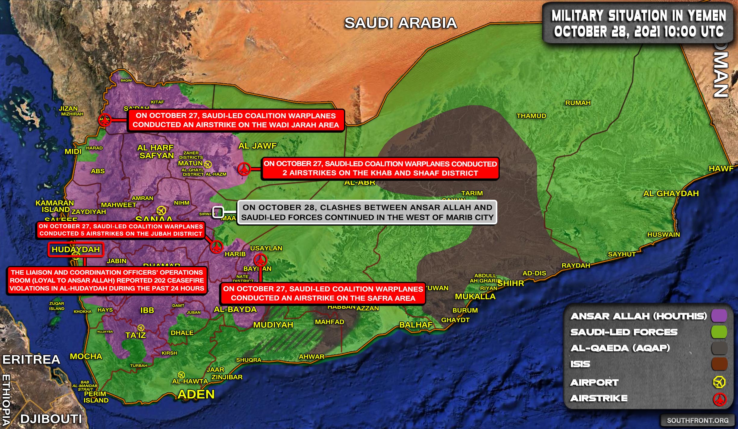 Military Situation In Yemen On October 28, 2021 (Map Update)
