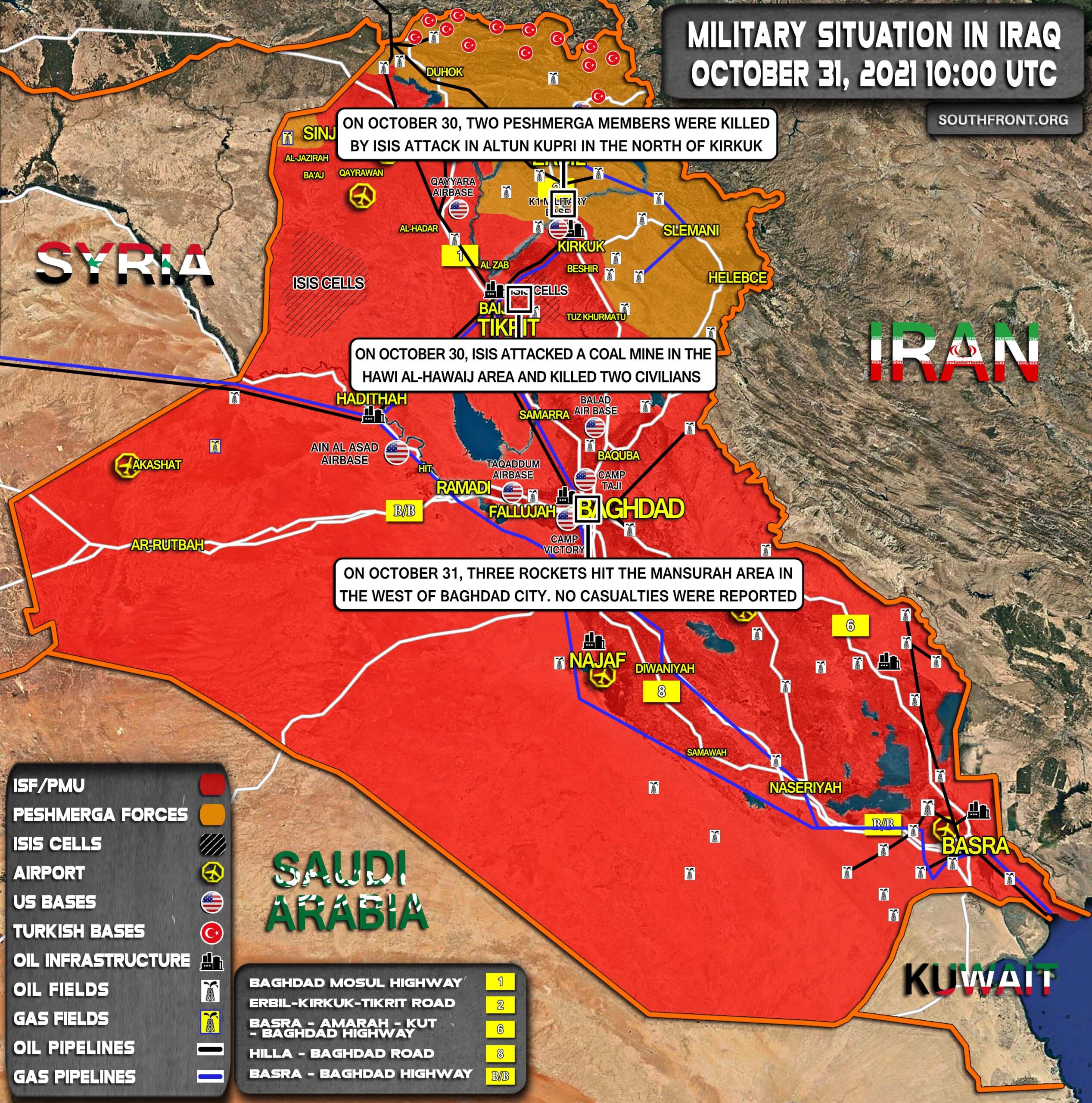 Military Situation In Iraq On October 31, 2021 (Map Update)
