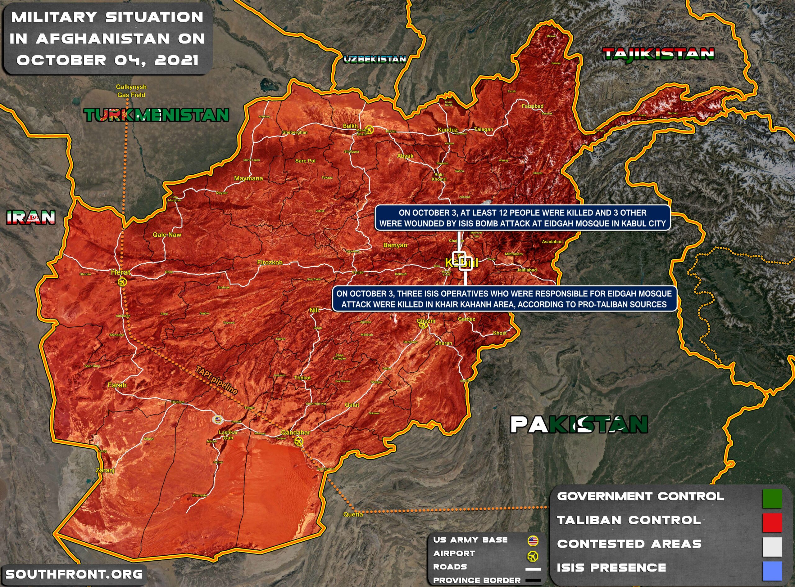 Military Situation In Afghanistan On October 4, 2021 (Map Update)