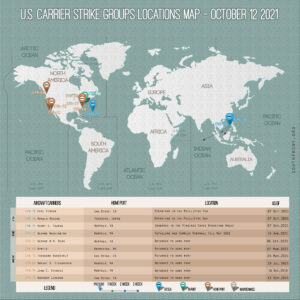 Locations Of US Carrier Strike Groups – October 12, 2021