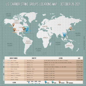 Locations Of US Carrier Strike Groups – October 26, 2021
