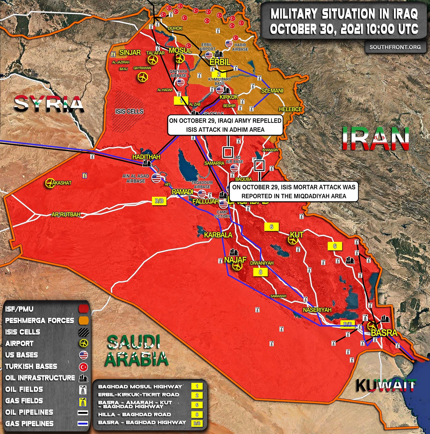 Military Situation In Iraq On October 30, 2021 (Map Update)