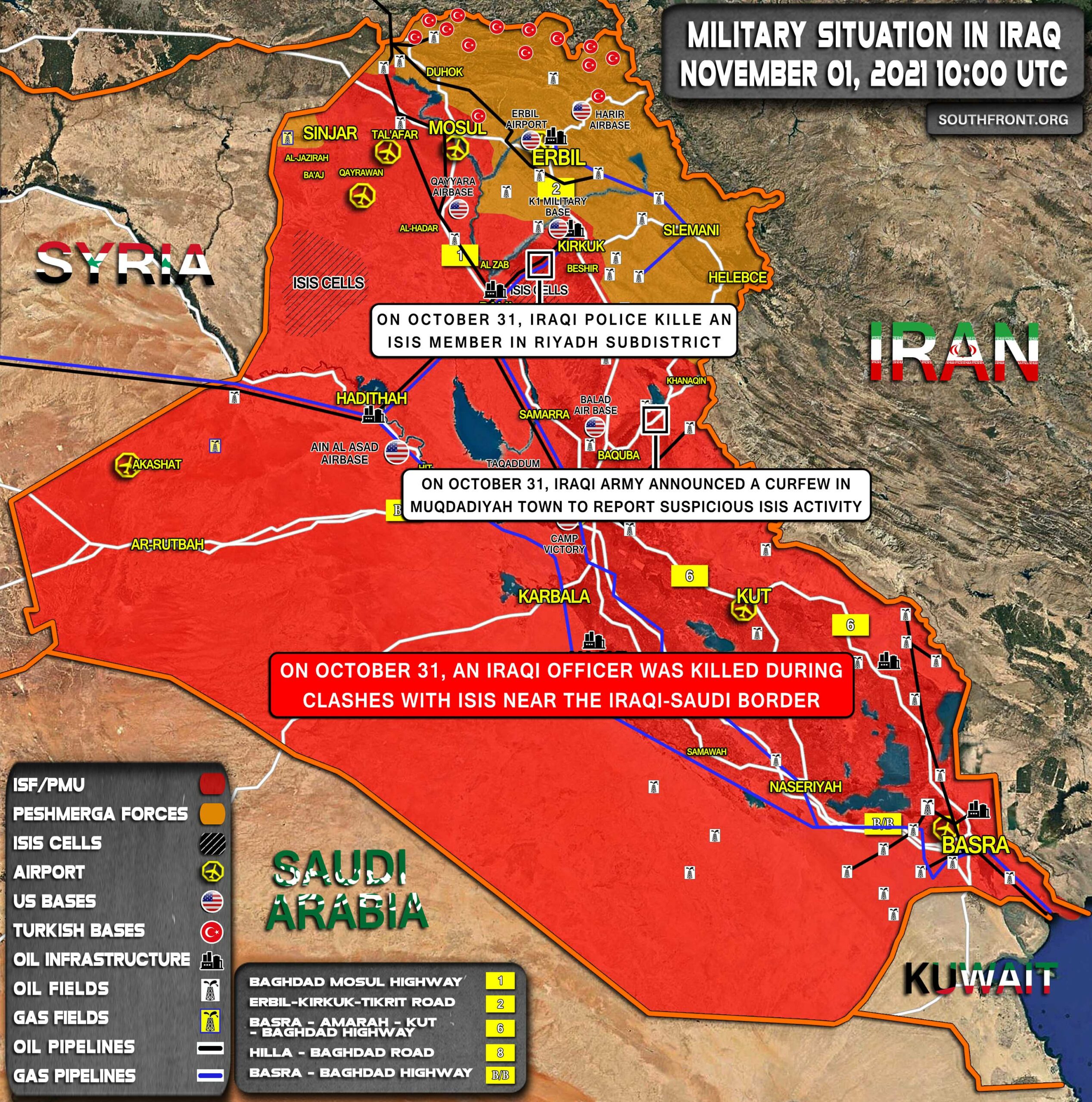 Military Situation In Iraq On November 1, 2021 (Map Update)