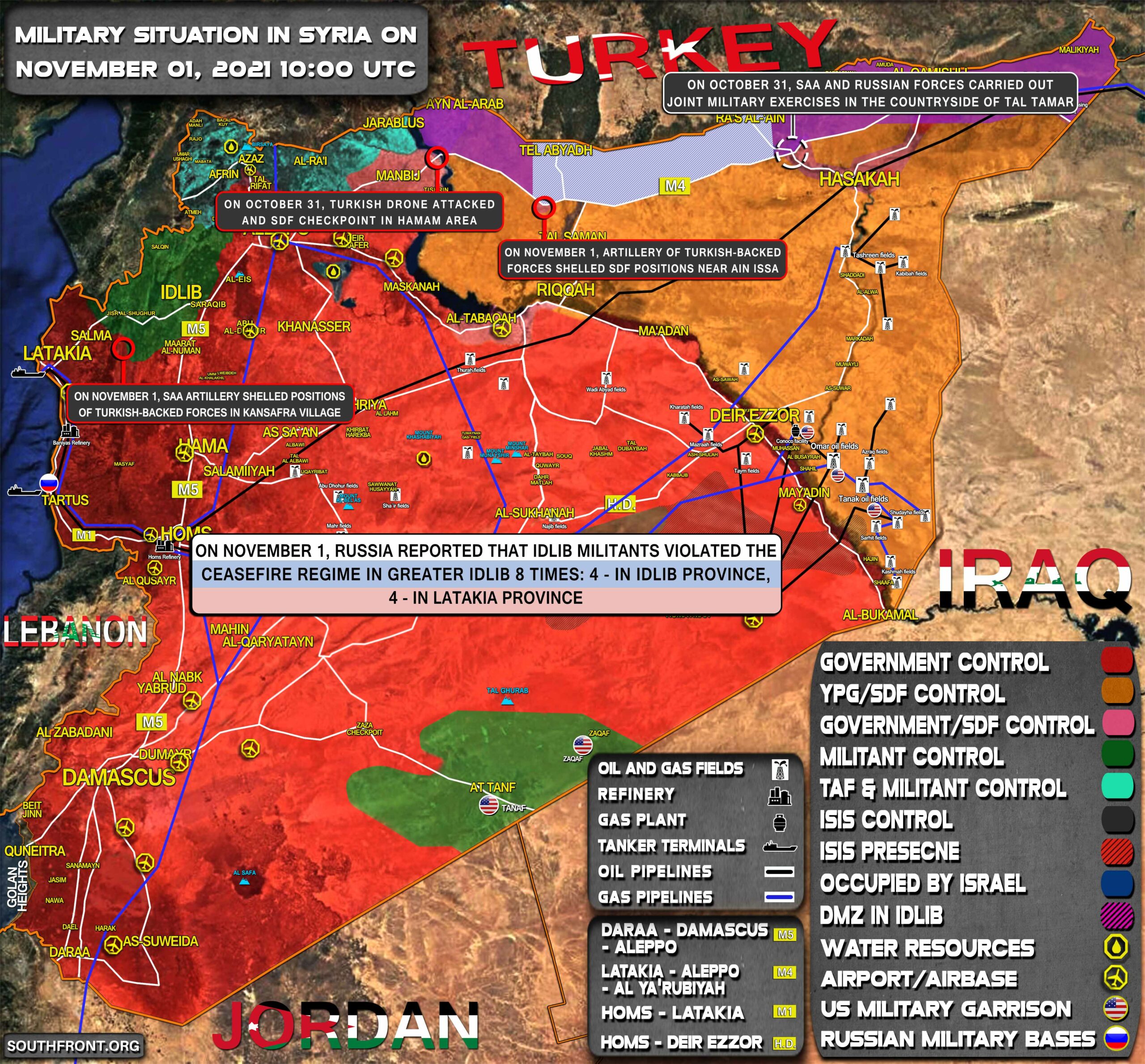 Military Situation In Syria On November 1, 2021 (Map Update)