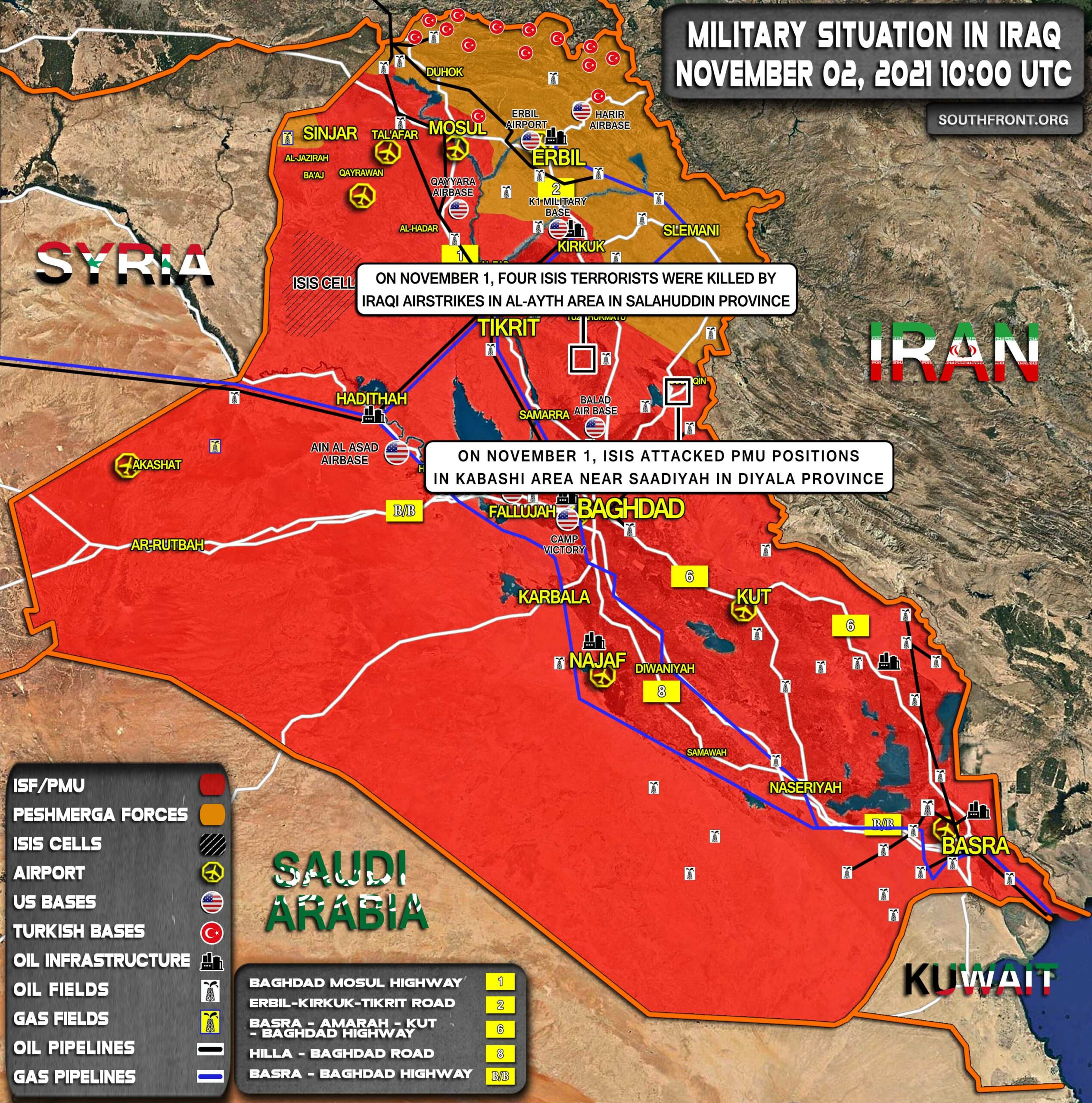 Military Situation In Iraq On November 2, 2021 (Map Update)