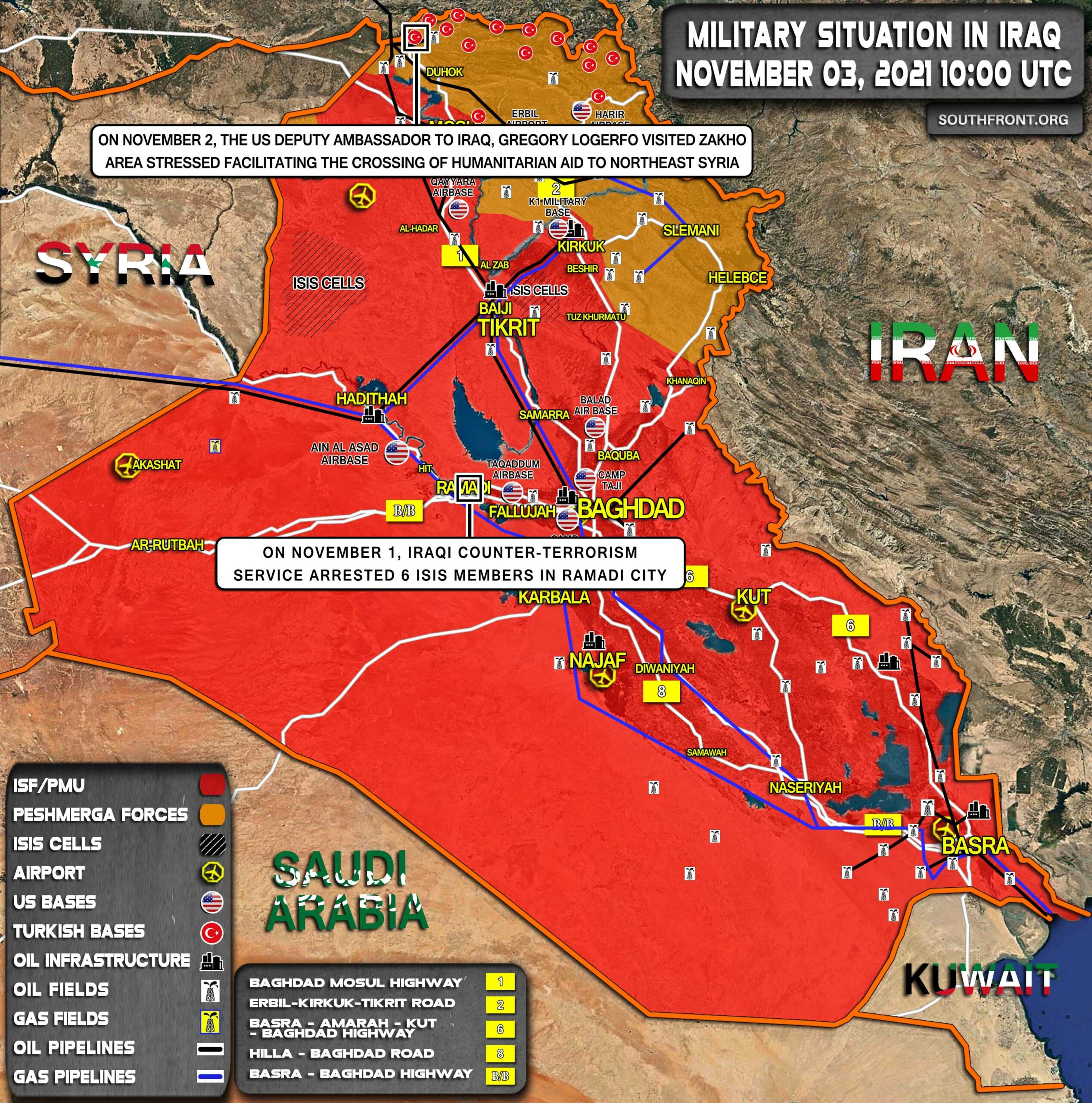 Military Situation In Iraq On November 3, 2021 (Map Update)