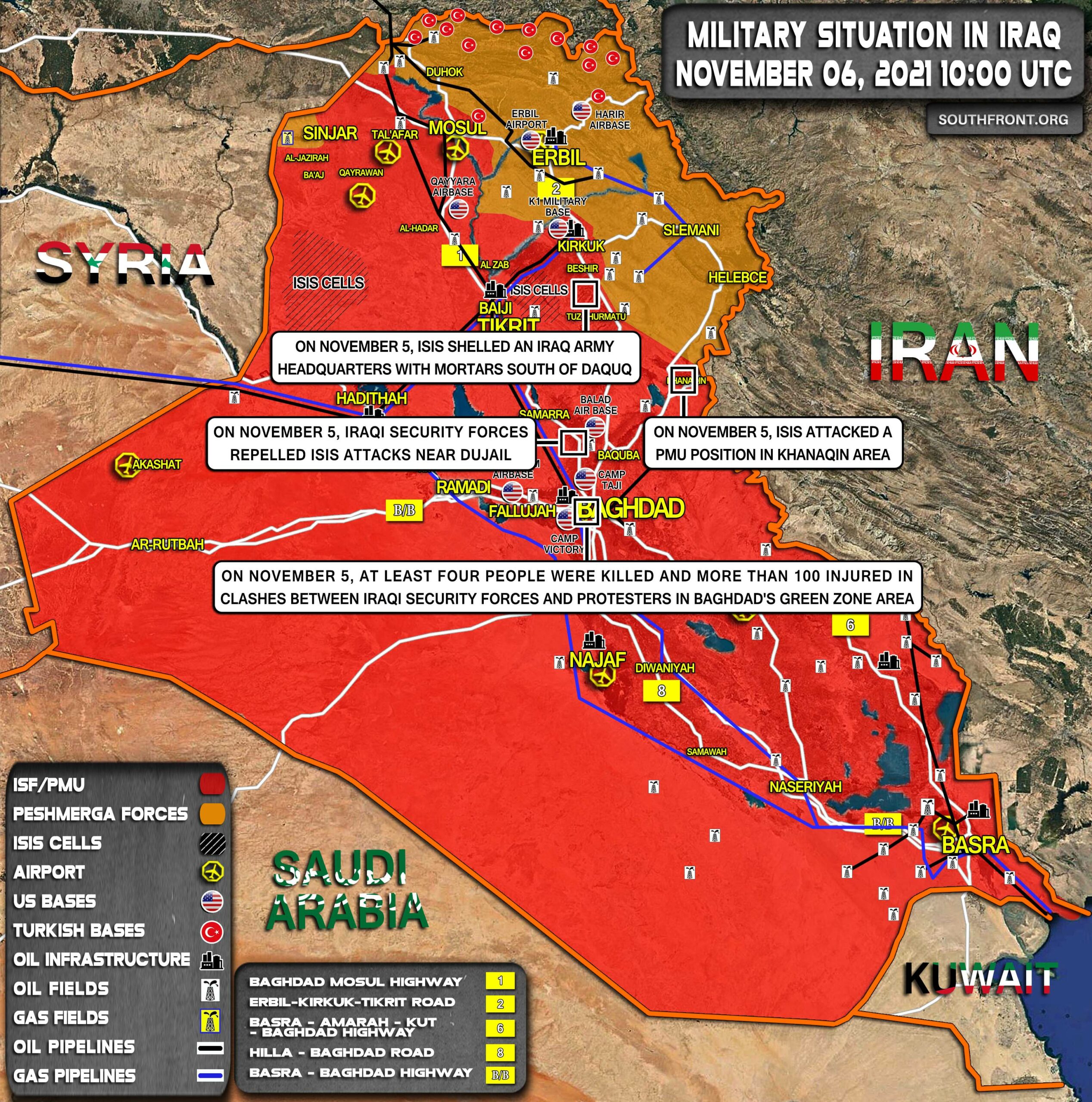 Military Situation In Iraq On November 6, 2021 (Map Update)