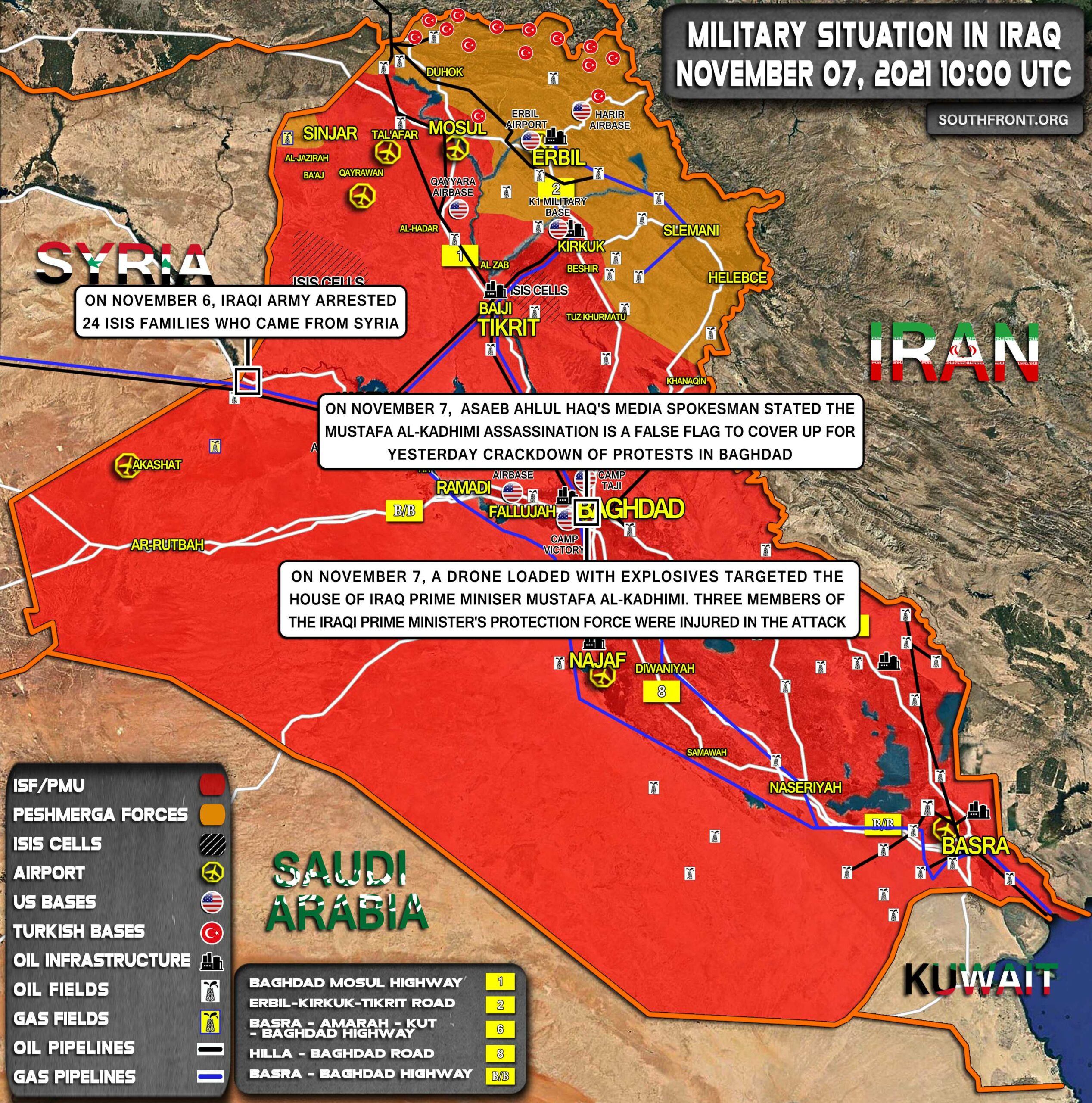 Military Situation In Iraq On November 7, 2021 (Map Update)