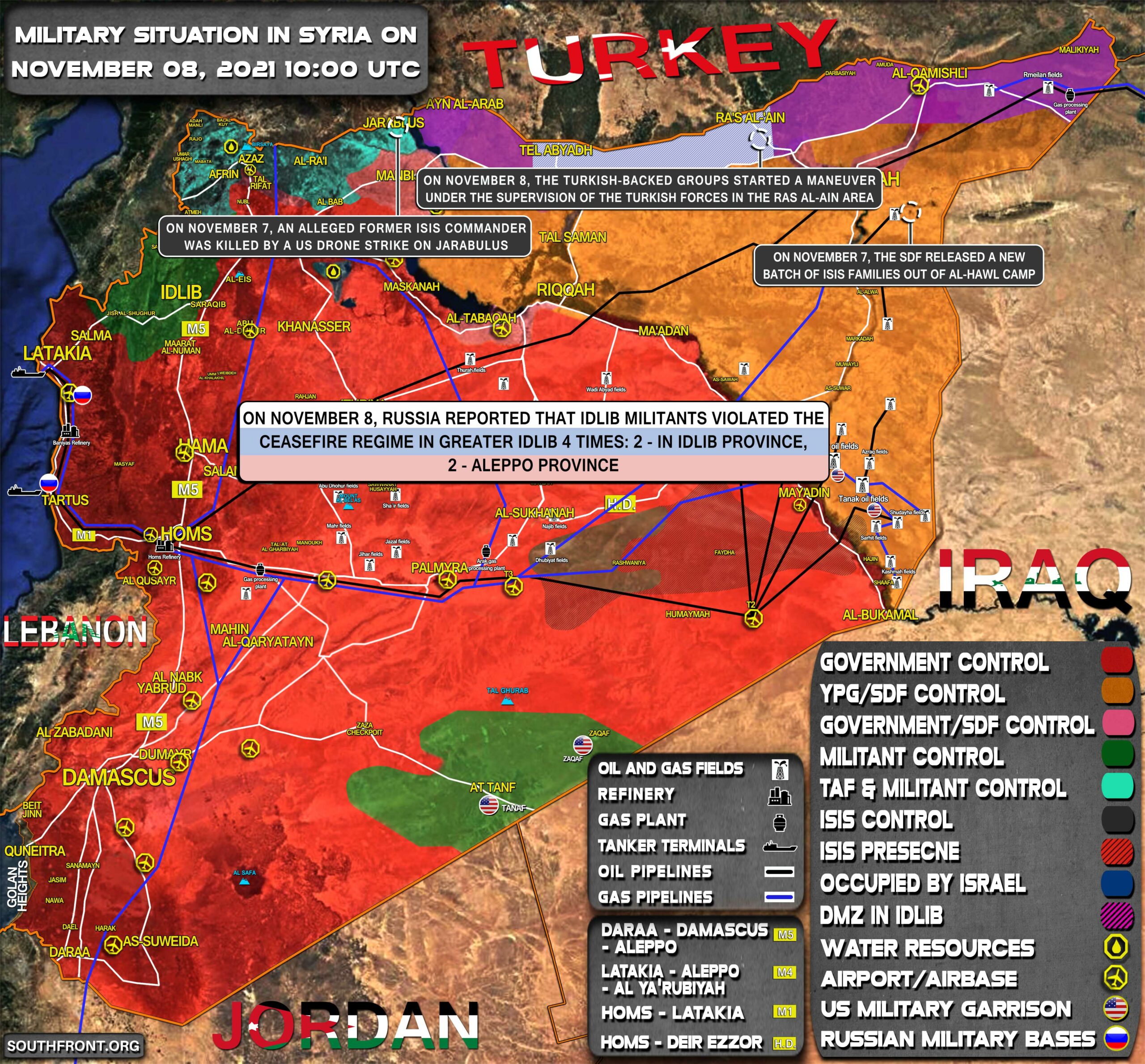 Military Situation In Syria On November 8, 2021 (Map Update)