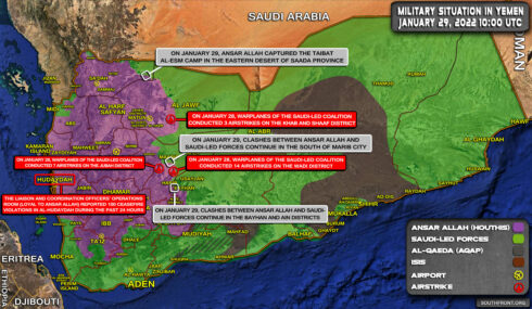 Military Situation In Yemen On January 29, 2022 (Map Update)