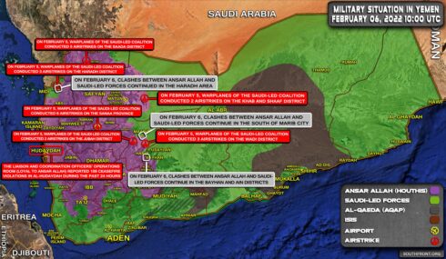 Military Situation In Yemen On February 6, 2022 (Map Update)