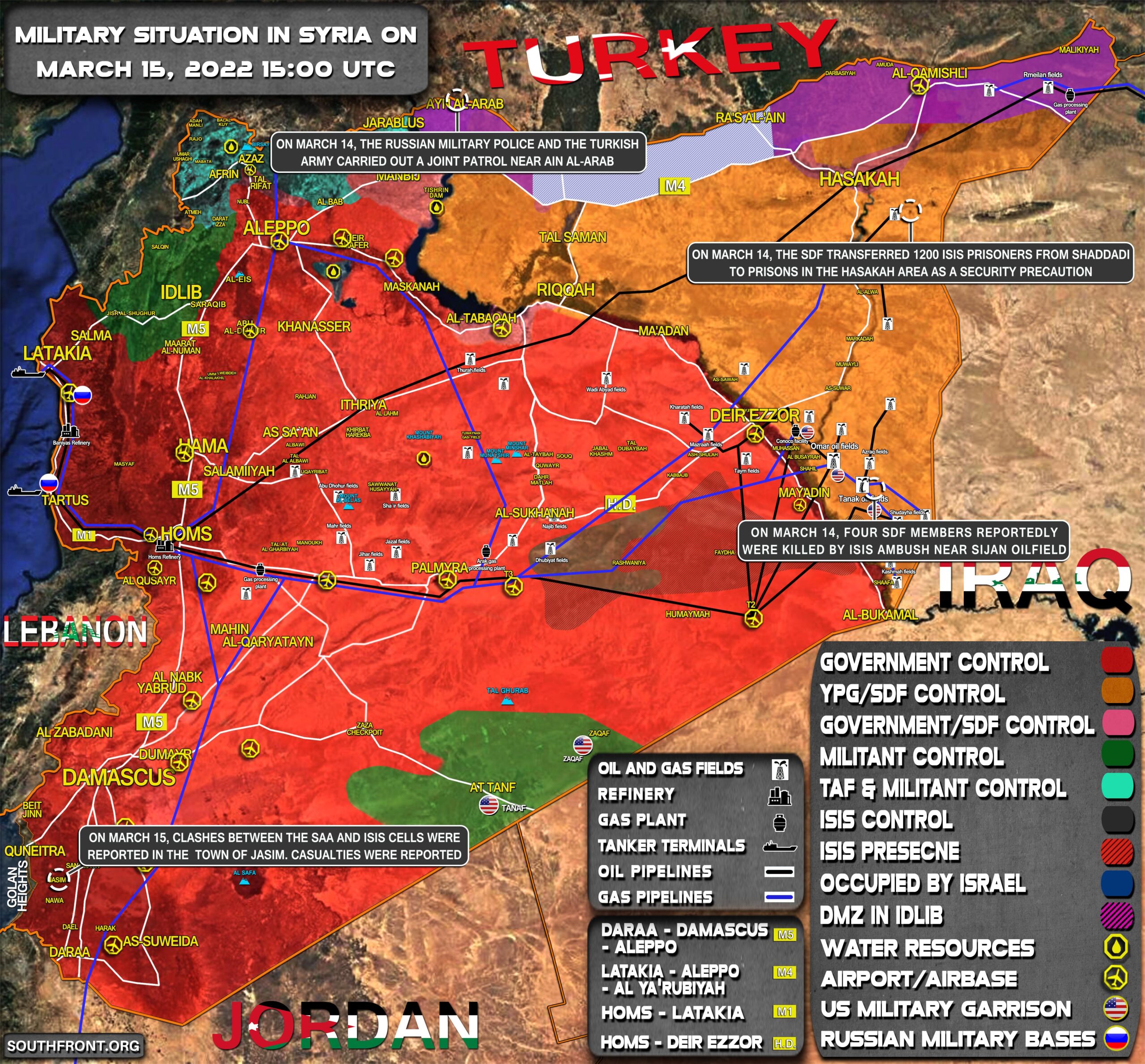 Military Situation In Syria On March 15, 2022 (Map Update)