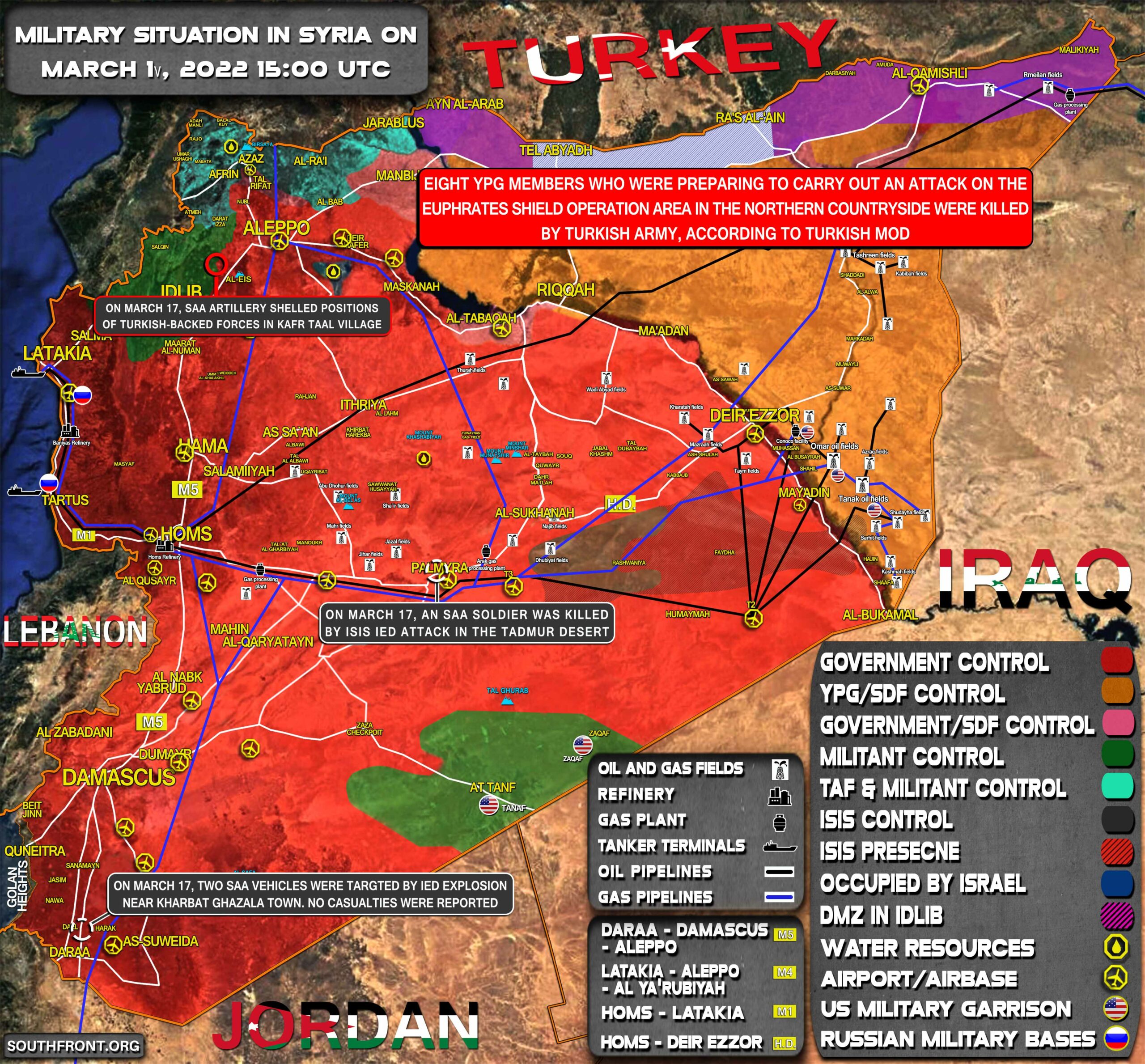 Military Situation In Syria On March 17, 2022 (Map Update)