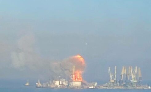 BREAKING: Russian Large Landing Ship Exploded In Ukrainian Port Of Berdyansk (Videos)