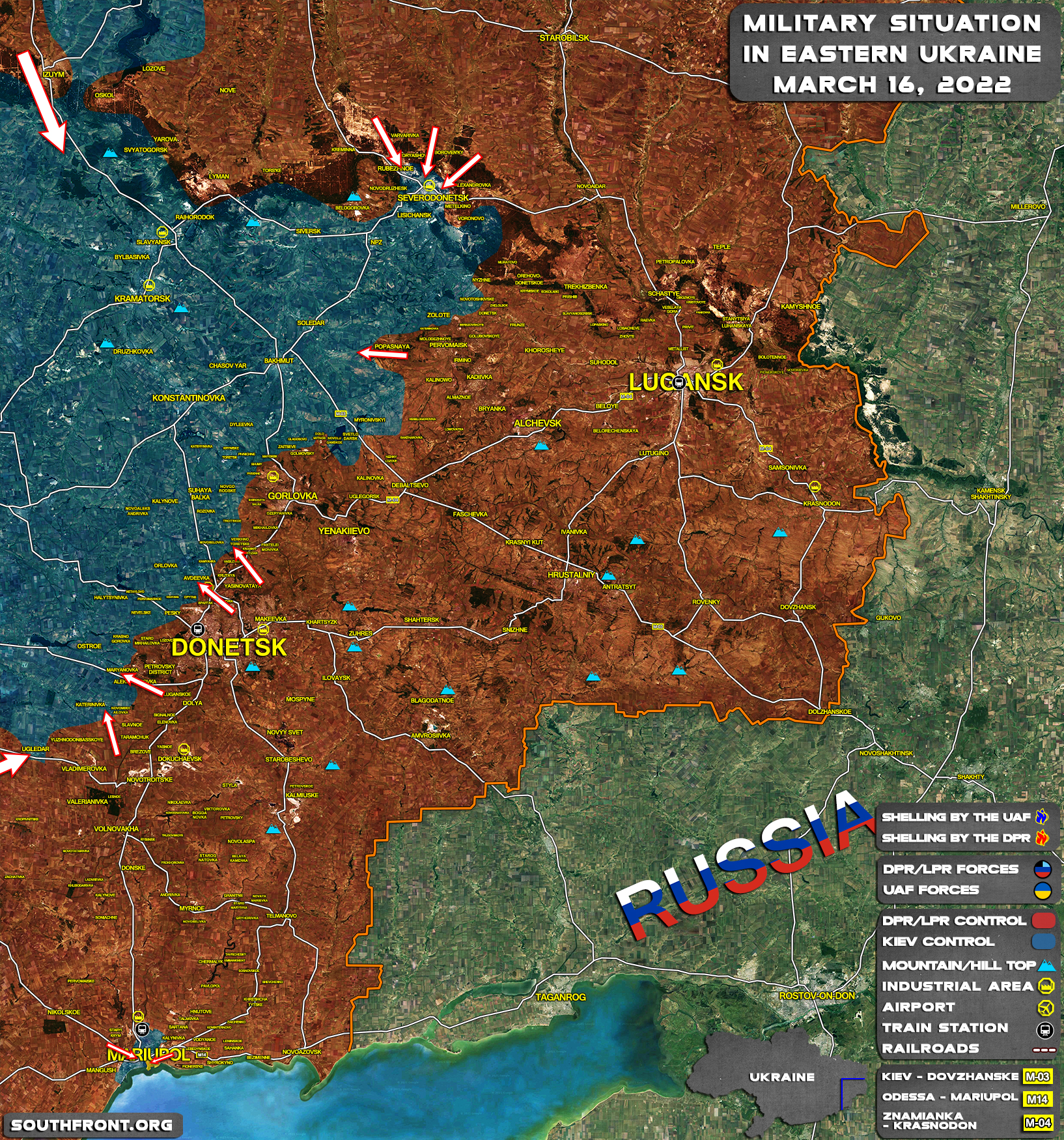 Military Situation In Eastern Ukraine On March 16, 2022 (Map Update)