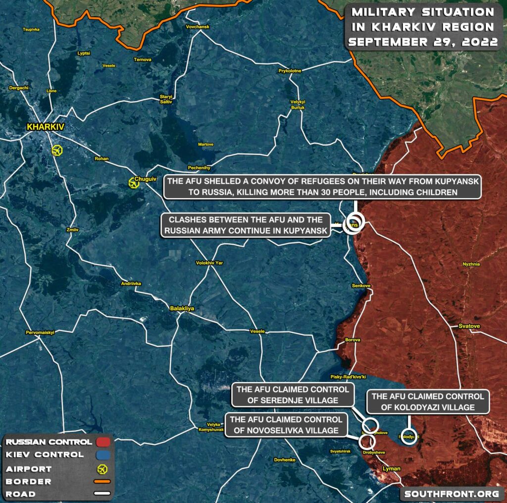 Military Situation In Kharkiv Region On September 29, 2022 (Map Update)