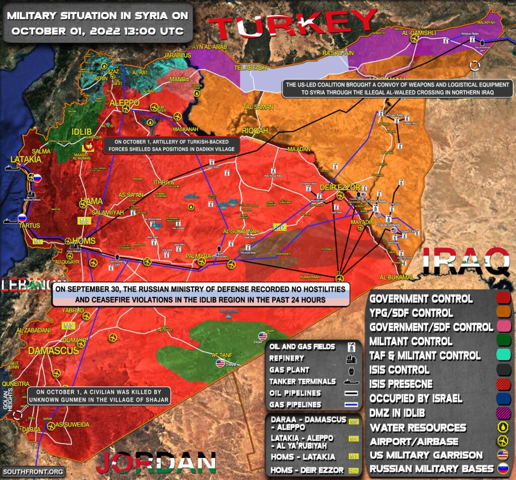 Military Situation In Syria On October 1, 2022 (Map Update)
