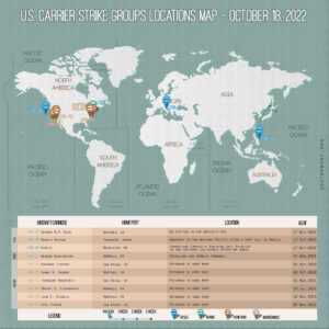 Locations Of US Carrier Strike Groups – October 18, 2022