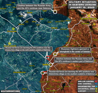 Military Situation In Bakhmut-Soledar Region, Ukraine, On January 10, 2023 (Map Update)