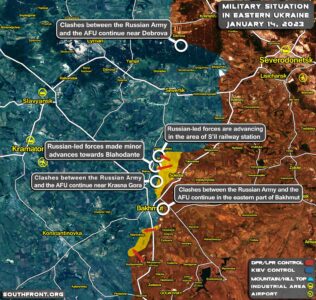 Military Situation In Bakhmut-Soledar Region On January 14, 2023 (Map Update)