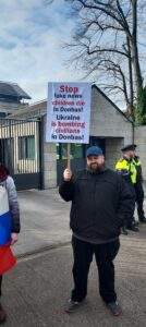 Anti-Militarisation Protest Held Outside British Embassy, Dublin