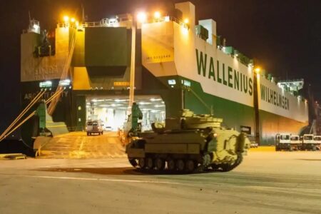 First Batch Of US Bradley Fighting Vehicles For Ukrainian Military Came To Germany