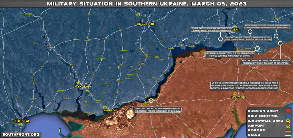 Military Situation In Southern Ukraine On March 5, 2023 (Map Update)