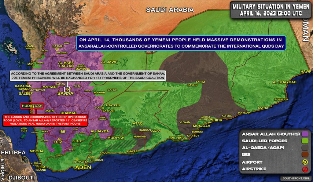 Military Situation In Yemen On April 16, 2023 (Map Update)