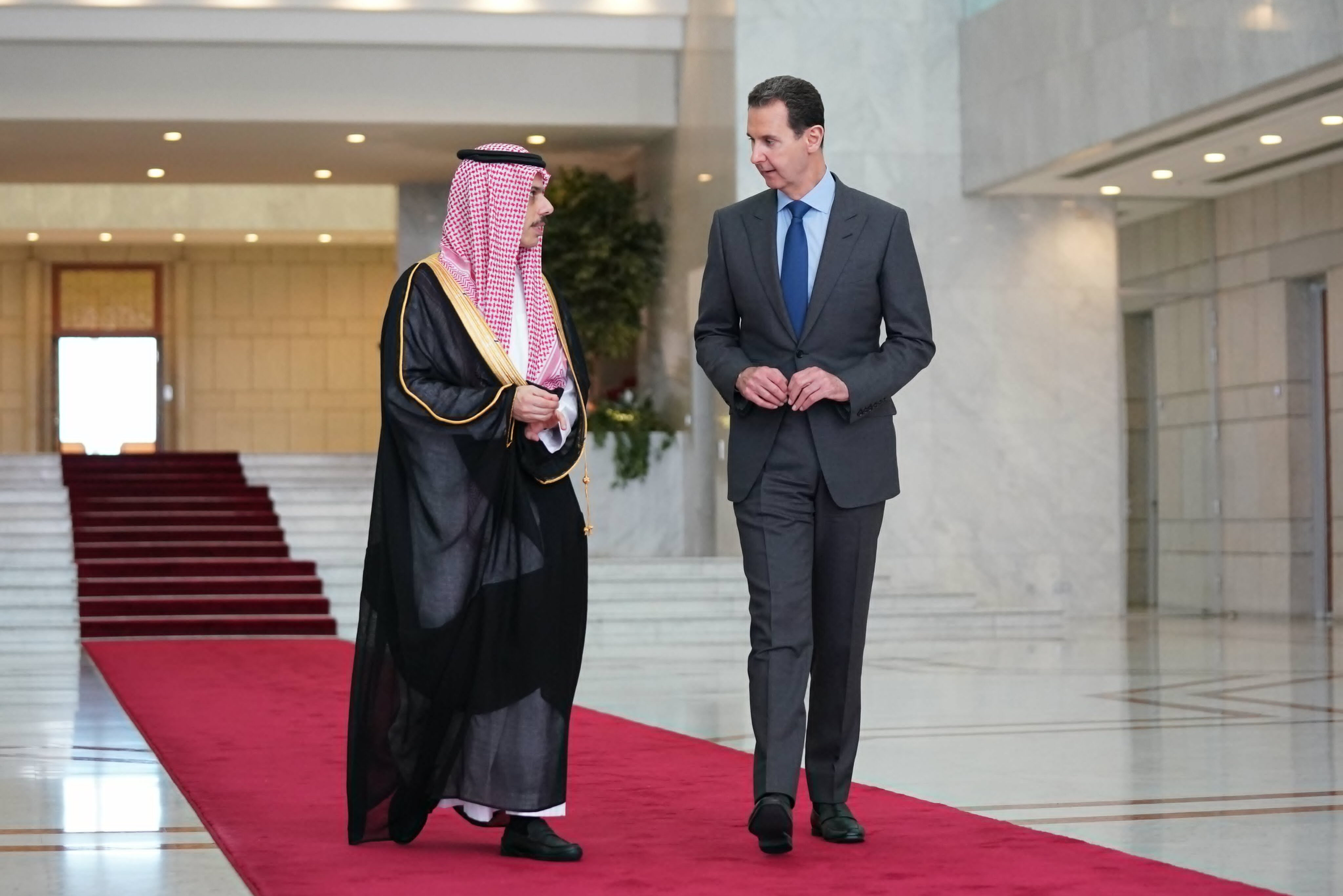 Saudi Foreign Minister Meets Syrian President Al-Assad in Damascus