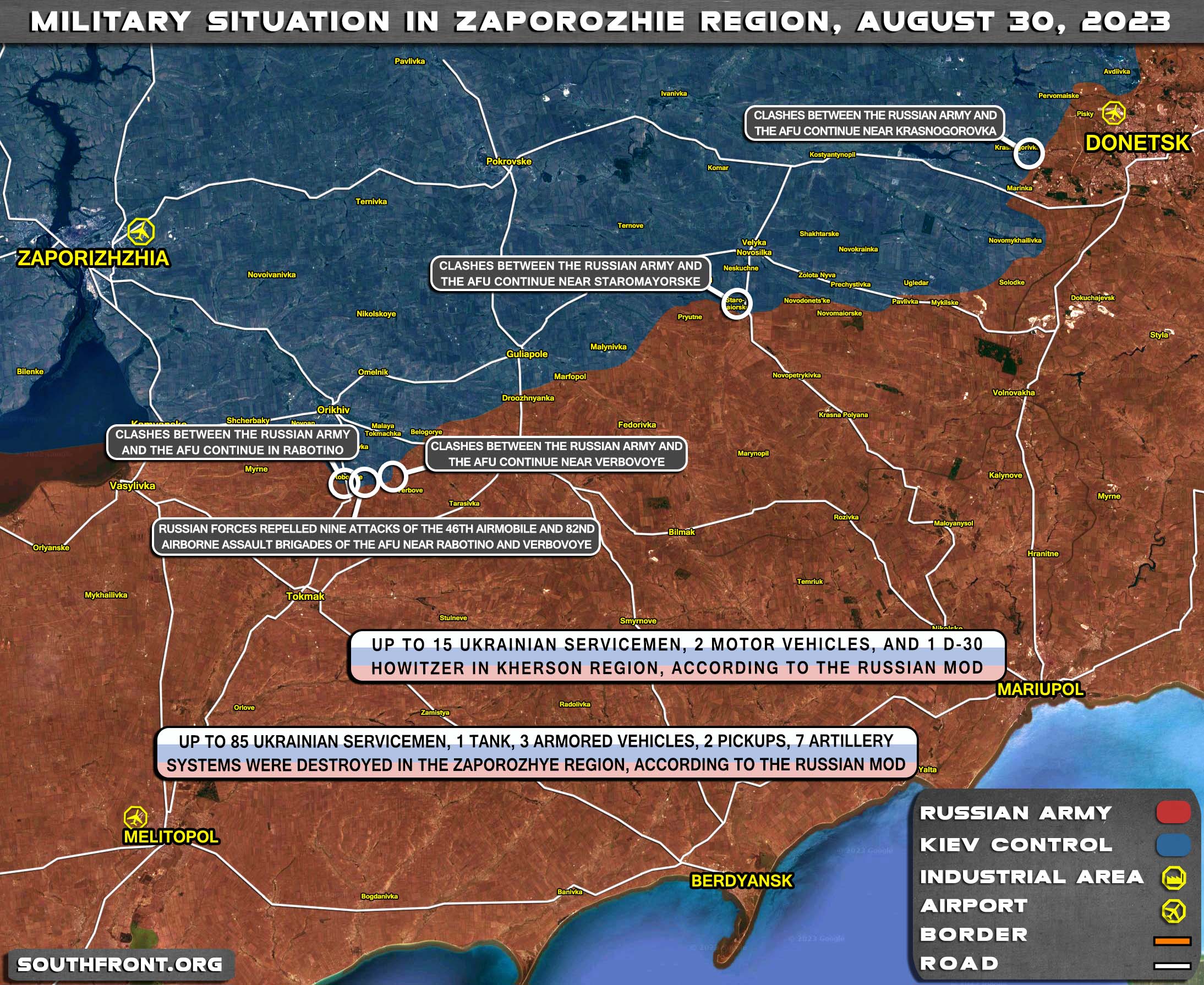 Military Situation In Southern Ukraine On August 30, 2023 (Map Update)