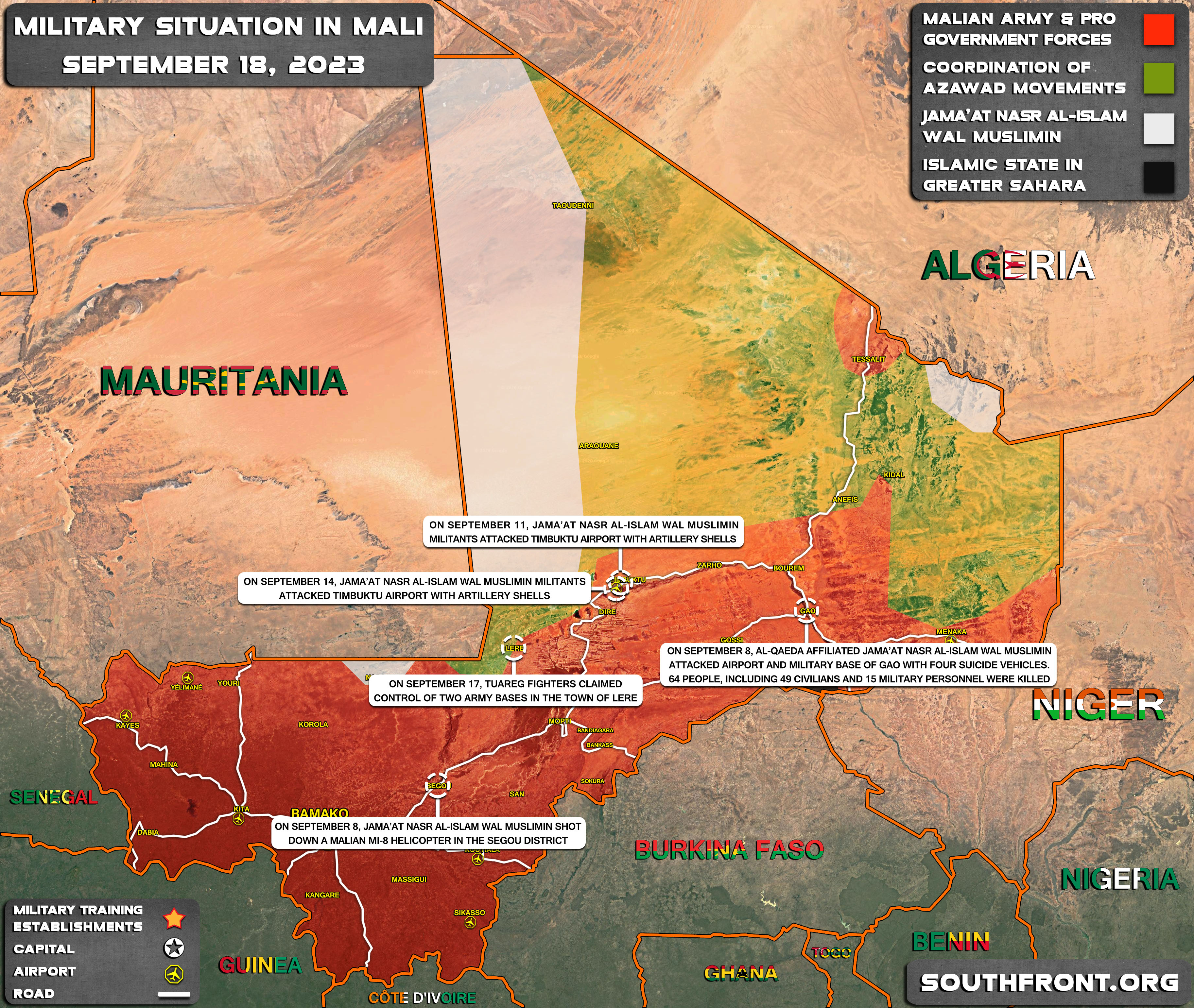 Military Situation In Mali On September 18, 2023 (Map Update)