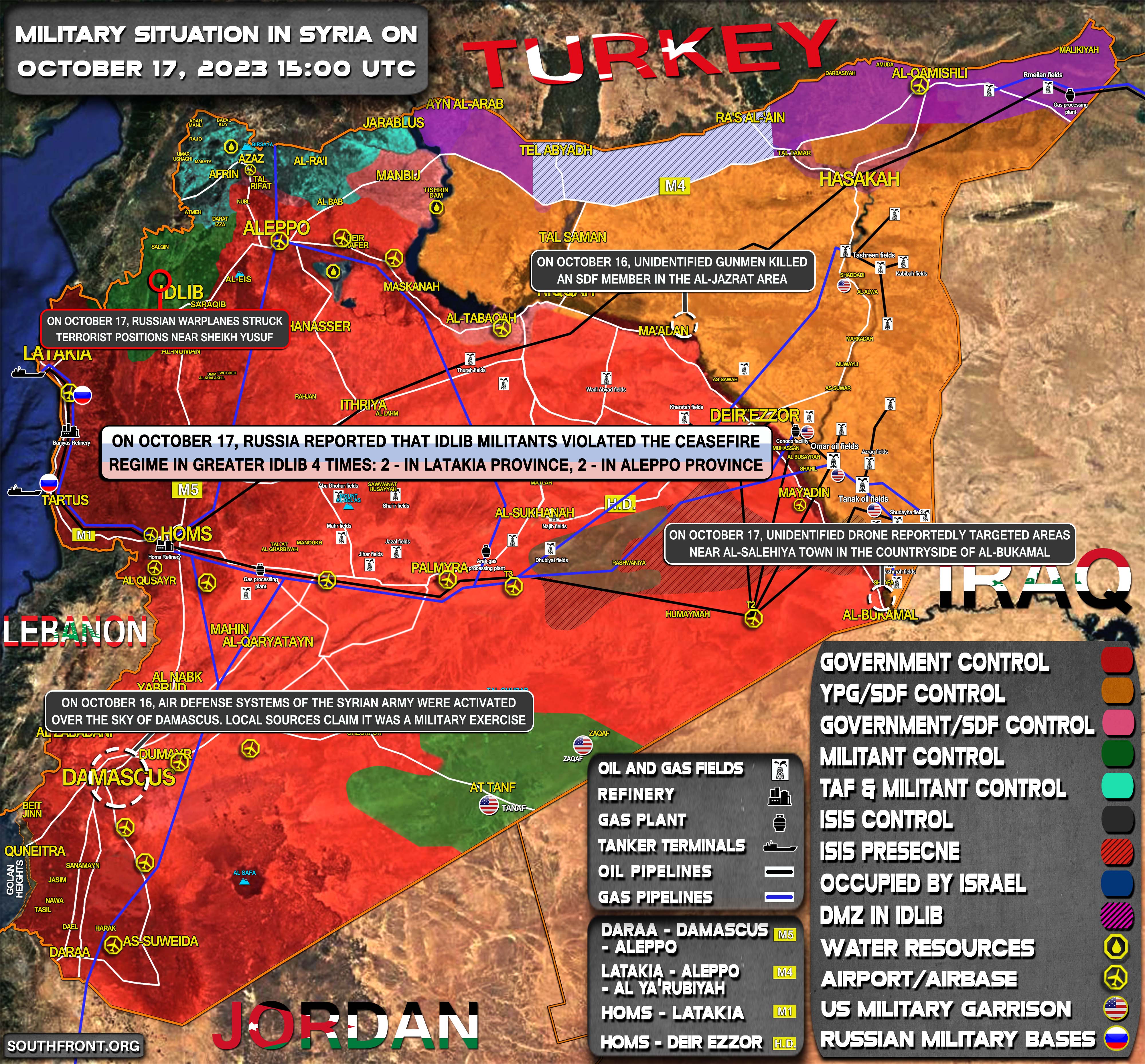 Military Situation In Syria On October 17, 2023 (Map Update)