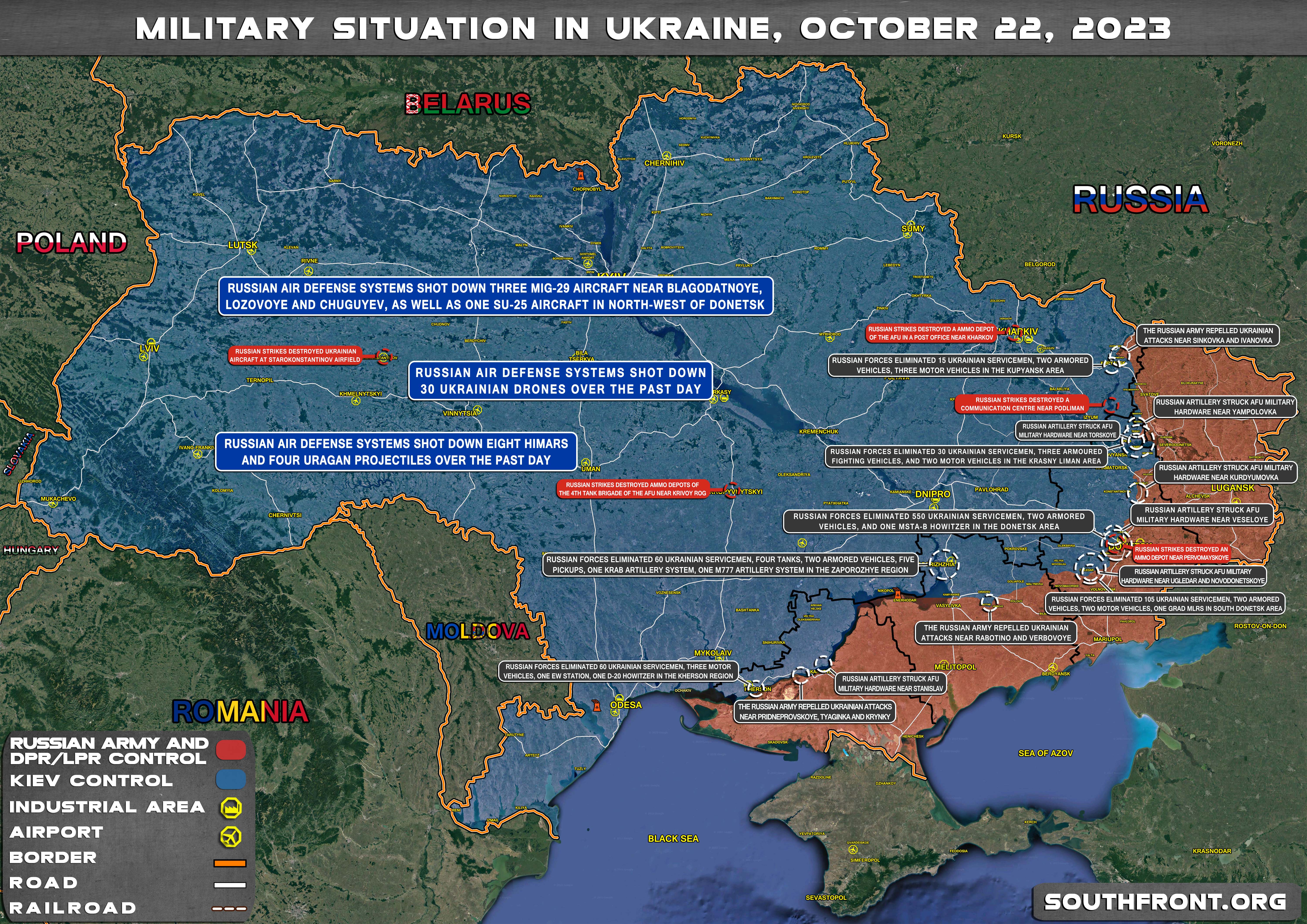 Military Situation On Ukrainian Frontlines On October 22, 2023 (Map Update)