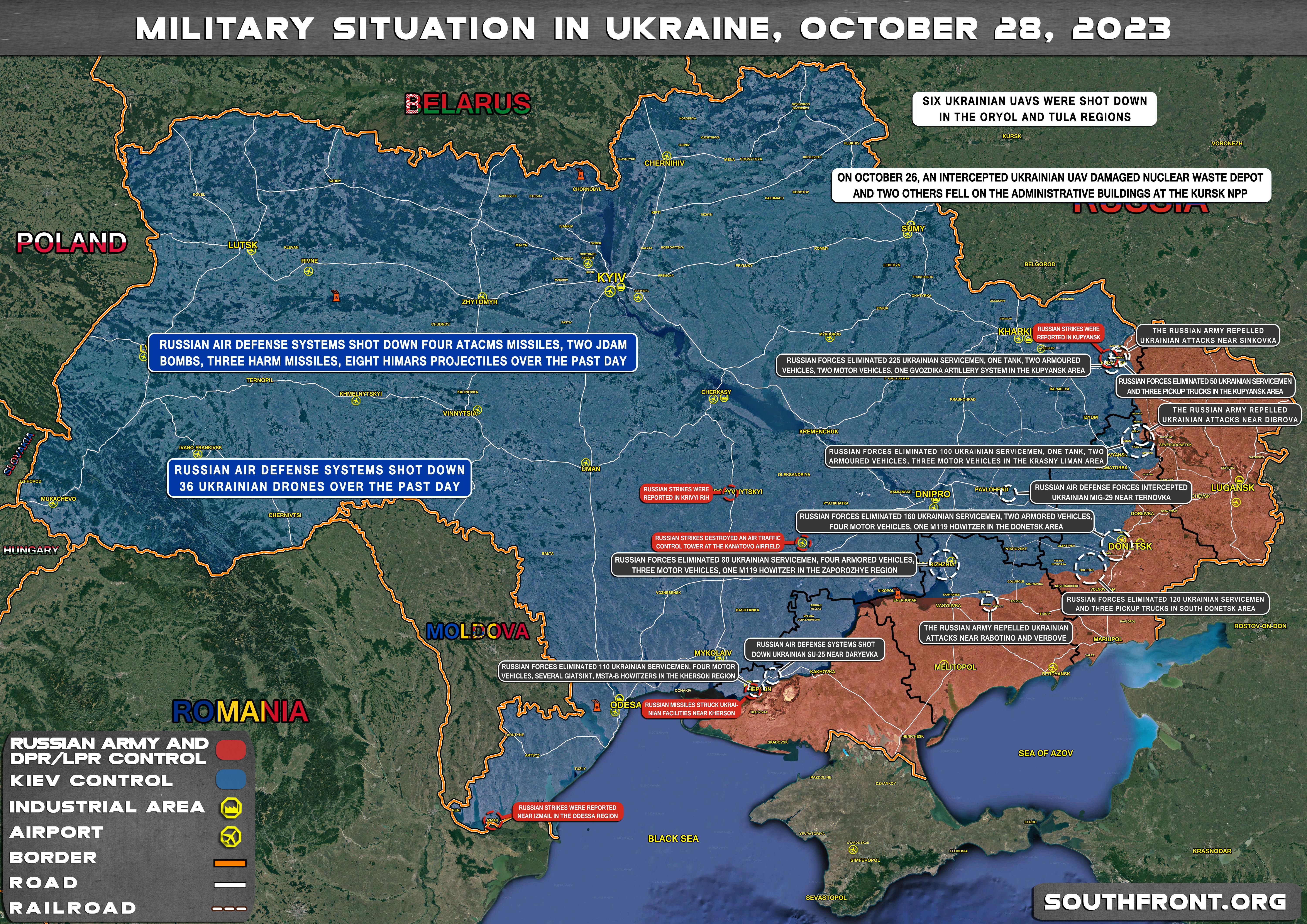 Military Situation In Ukraine, Avdeevka And Kherson Regions, On October 28, 2023 (Map Update)