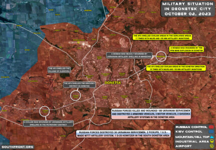 Ukrainian Shelling In Donetsk On October 2, 2023 (Map Update)