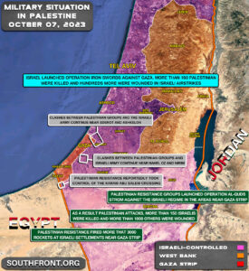 Military Situation In Palestine On October 7, 2023 (Map Update)