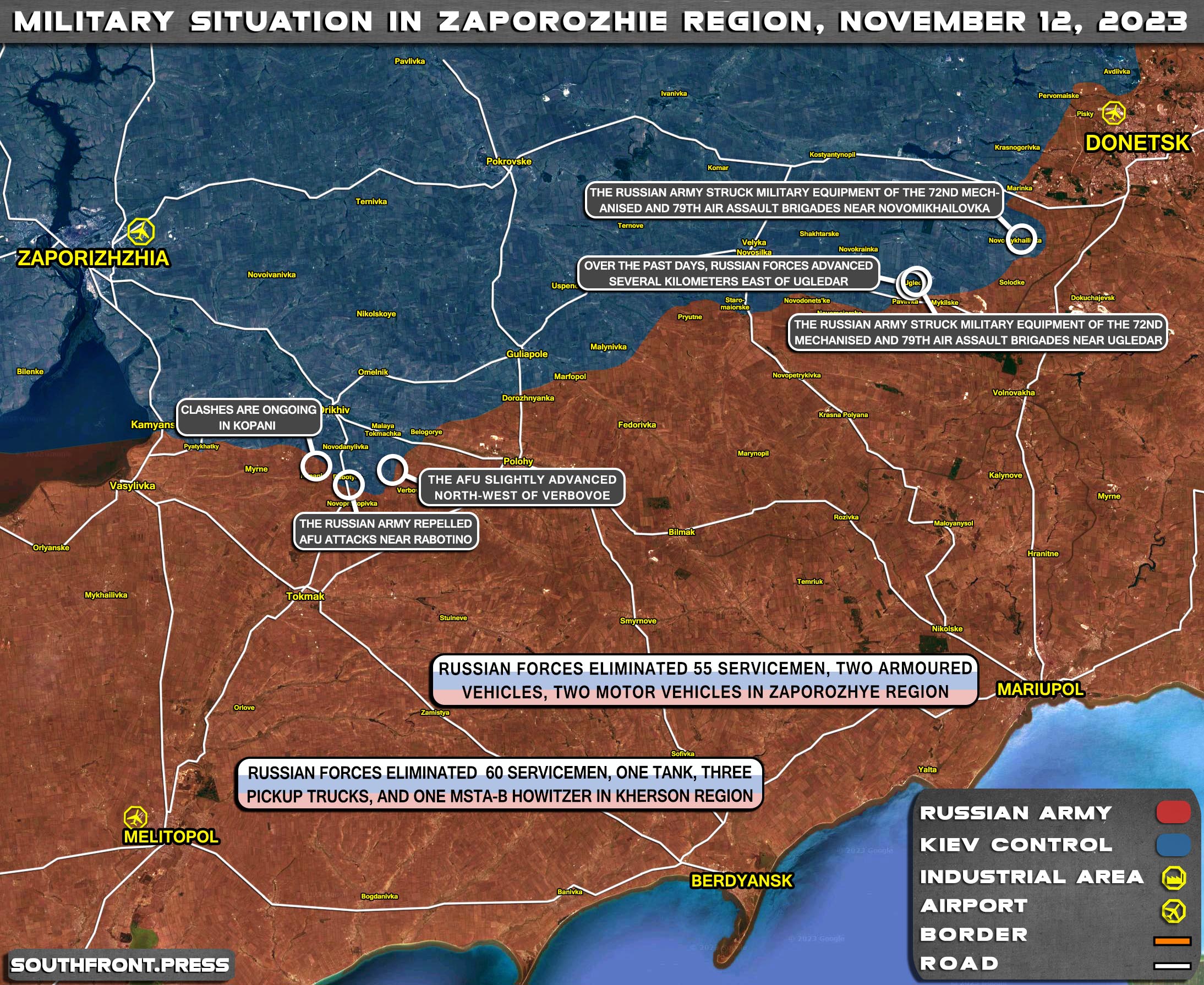 Military Situation On Ukrainian Frontlines On November 12, 2023 (Map Update)