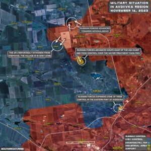 Russian Offensive In Avdeevka, DPR, On November 16, 2023 (Map Update)