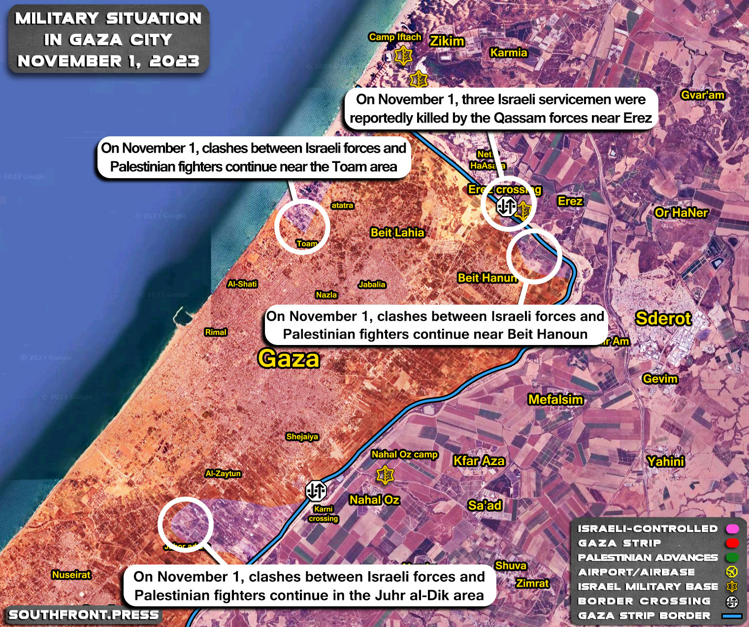 Military Situation In Gaza Strip On November 1, 2023 (Map Update)