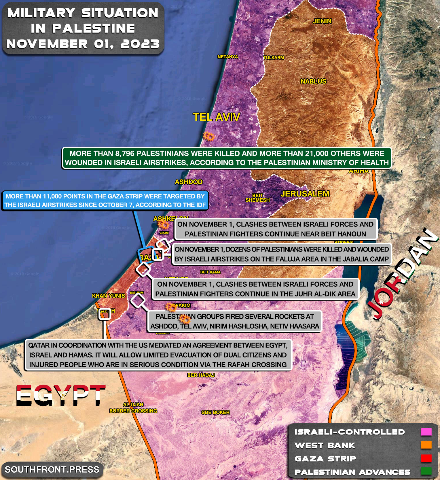 Military Situation In Gaza Strip On November 1, 2023 (Map Update)