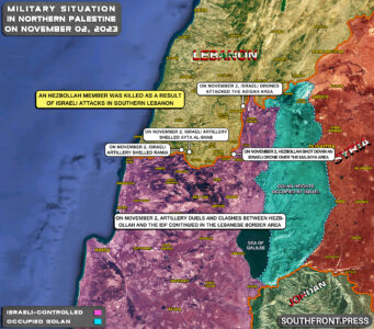 Military Situation On Israeli-Lebanese Border On November 2, 2023 (Map Update)