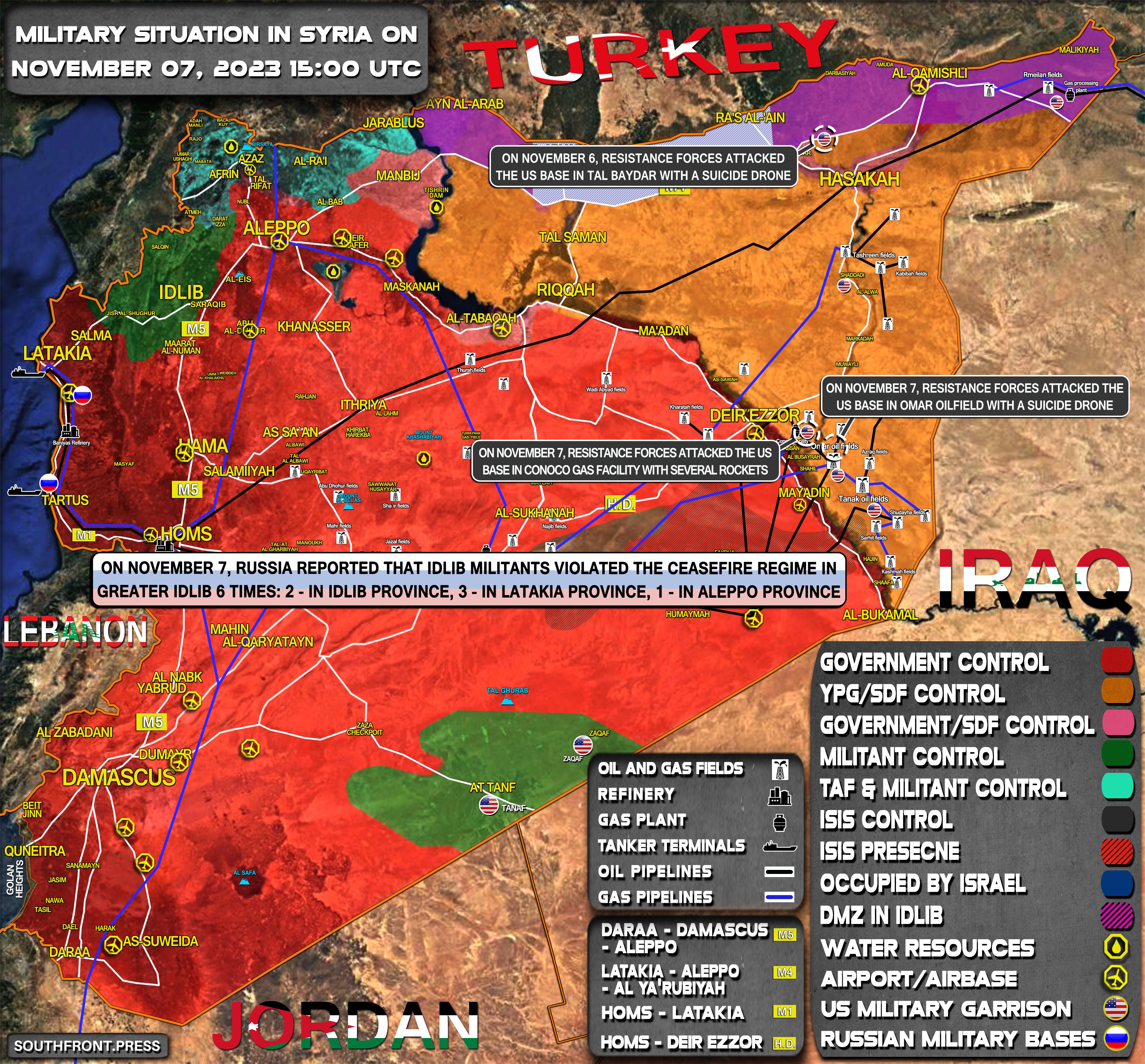 Military Situation In Syria On November 7, 2023 (Map Update)