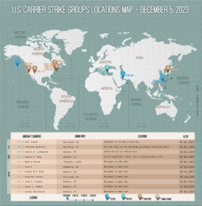 Locations Of US Carrier Strike Groups – December 5, 2023