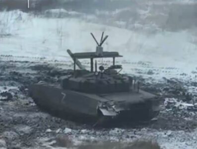 Russian Tanks Equipped With Sanya Electronic Warfare Systems To Suppress Ukrainian Drones